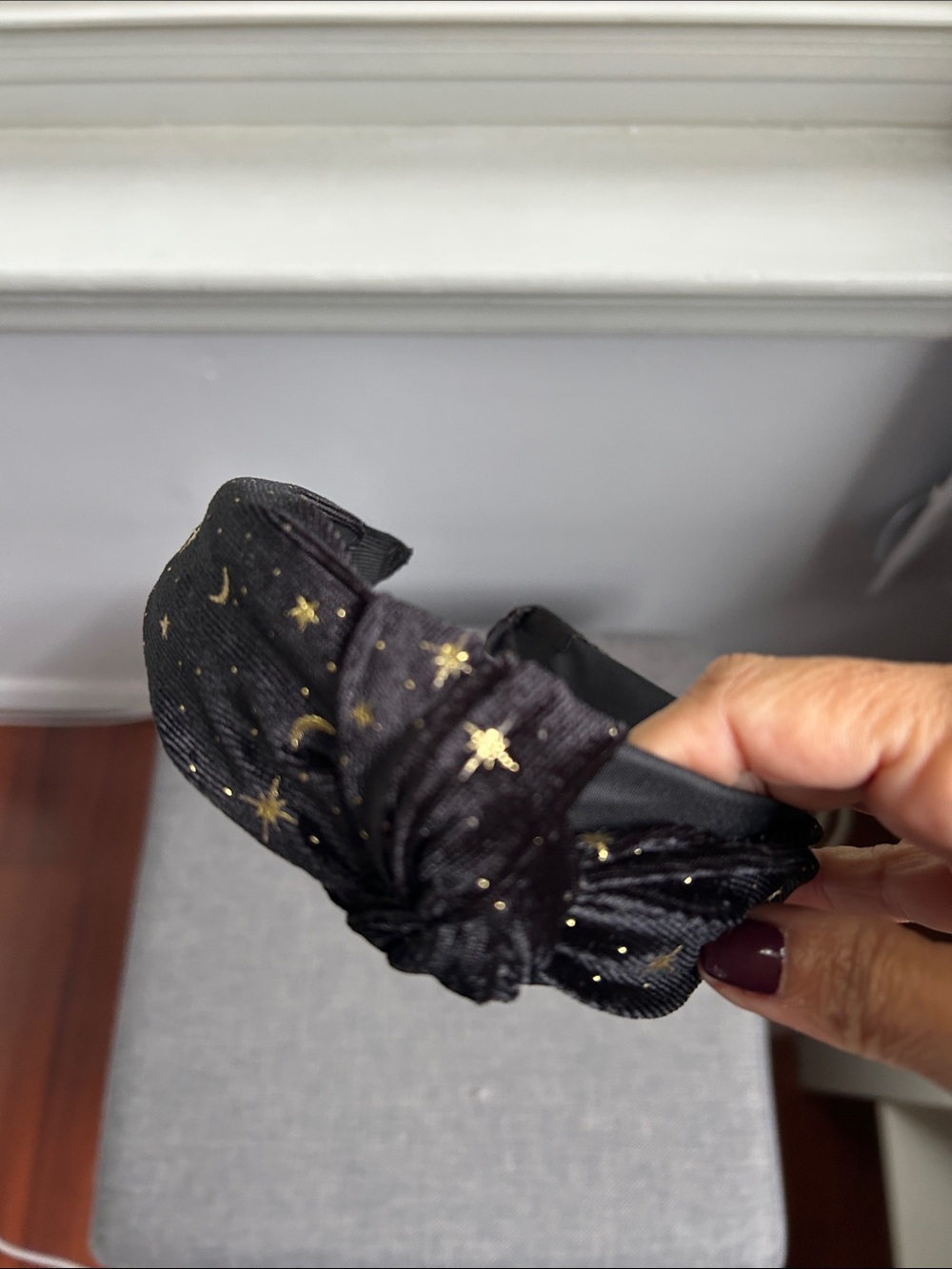 Black & Gold Star Printed Knotted Headband